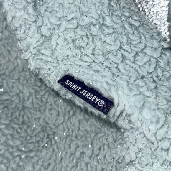 Disney Shimmery Aqua Disneyland Faux Sherpa Spirit Jersey Long Sleeve Sweater - Picture 6 of 9